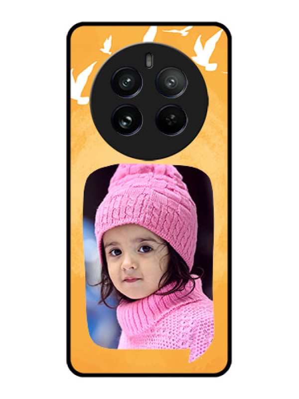 Custom Realme 12 Pro 5G Custom Metal Phone CaseWater Color Design With Bird Icons