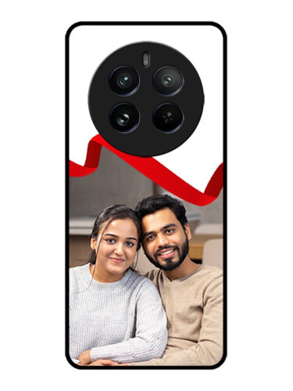 Custom Realme 12 Pro 5G Custom Metal Phone CaseRed Ribbon Frame Design