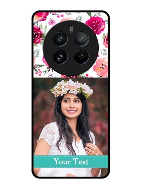 Custom Realme 12 Pro 5G Custom Metal Phone CaseWater Colors Floral Design