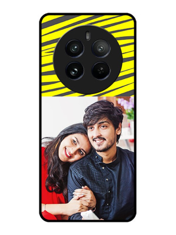 Custom Realme 12 Pro 5G Custom Metal Phone CaseYellow Abstract Design