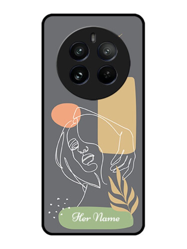 Custom Realme 12 Pro 5G Custom Metal Phone CaseGazing Woman Line Art Design