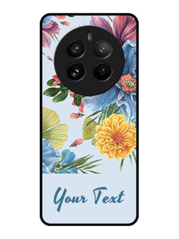 Custom Realme 12 Pro 5G Custom Metal Phone CaseStunning Watercolored Flowers Painting Design