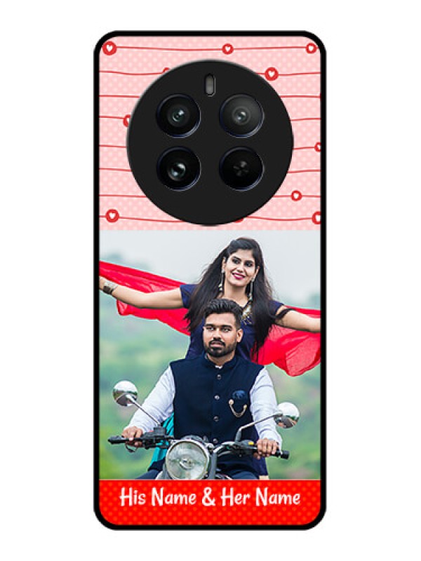 Custom Realme 12 Pro Plus 5G Custom Metal Phone Case - Red Pattern Case Design