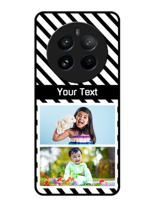Custom Realme 12 Pro Plus 5G Custom Metal Phone Case - Black And White Stripes Design