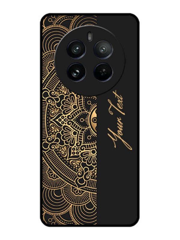 Custom Realme 12 Pro Plus 5G Custom Metal Phone Case - Mandala Art With Custom Text Design