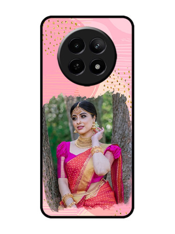 Custom Realme 12x 5G Custom Metal Phone Case - Gold Glitter Splash Design