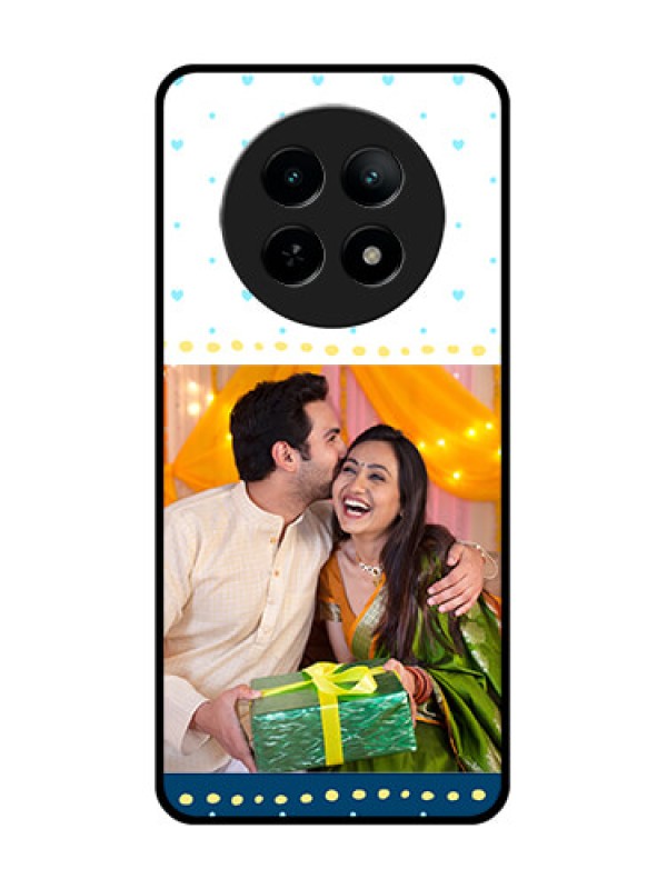 Custom Realme 13 5G Custom Metal Phone CaseWhite And Blue Abstract Design