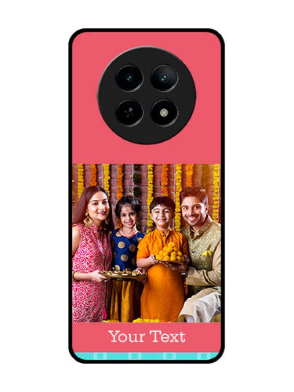 Custom Realme 13 5G Custom Metal Phone CasePeach and Blue Color Design