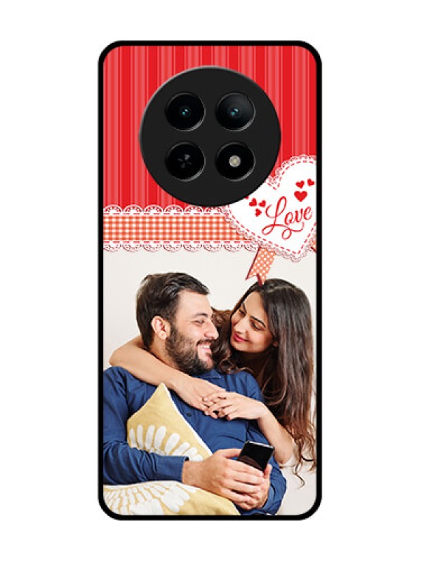 Custom Realme 13 5G Custom Metal Phone CaseRed Love Pattern Design