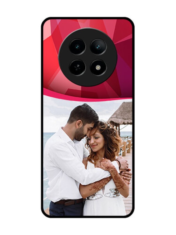 Custom Realme 13 5G Custom Metal Phone CaseRed Abstract Design