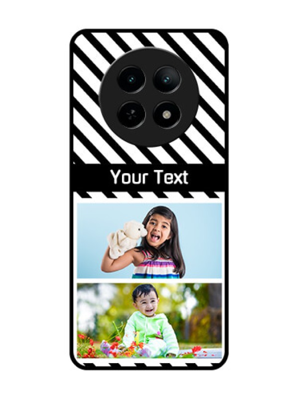 Custom Realme 13 5G Custom Metal Phone CaseBlack And White Stripes Design