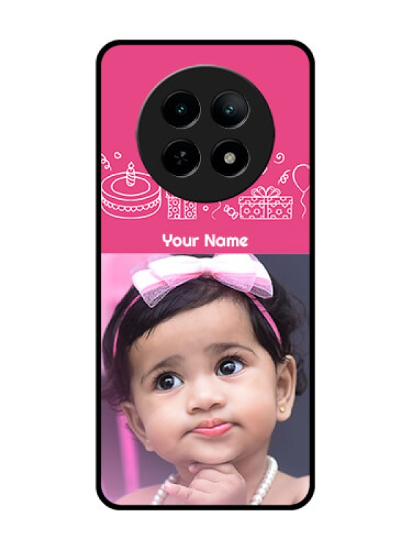 Custom Realme 13 5G Custom Metal Phone CaseWith Birthday Line Art Design