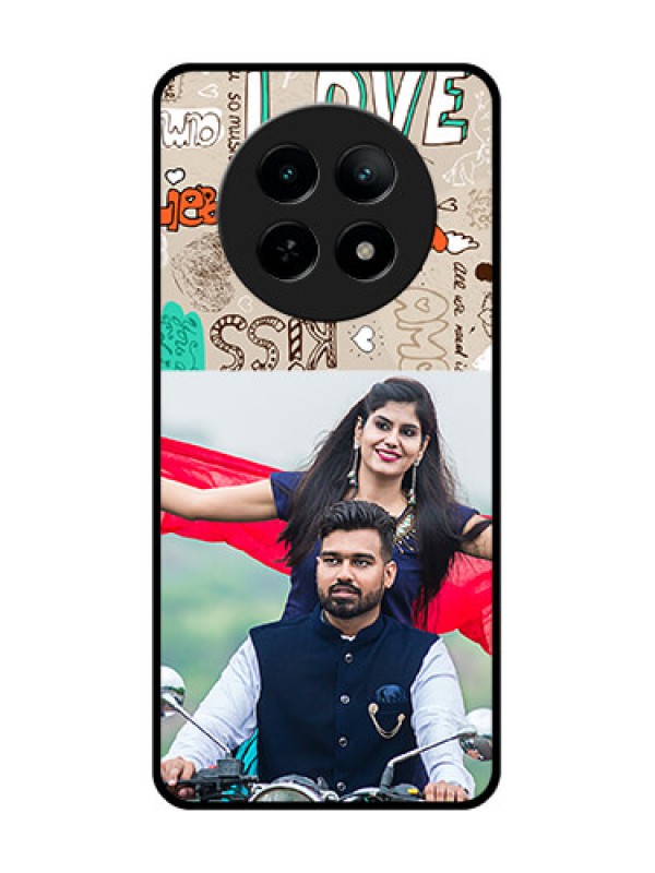 Custom Realme 13 5G Custom Metal Phone CaseLove Doodle Pattern