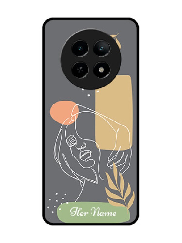 Custom Realme 13 5G Custom Metal Phone CaseGazing Woman Line Art Design