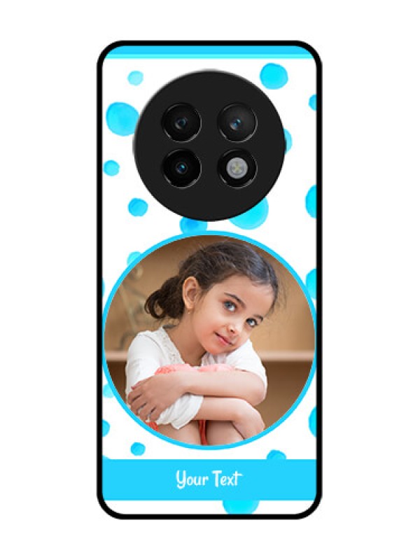 Custom Realme 13 Plus 5G Custom Metal Phone CaseBlue Bubbles Pattern Design