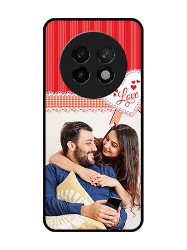 Custom Realme 13 Plus 5G Custom Metal Phone CaseRed Love Pattern Design