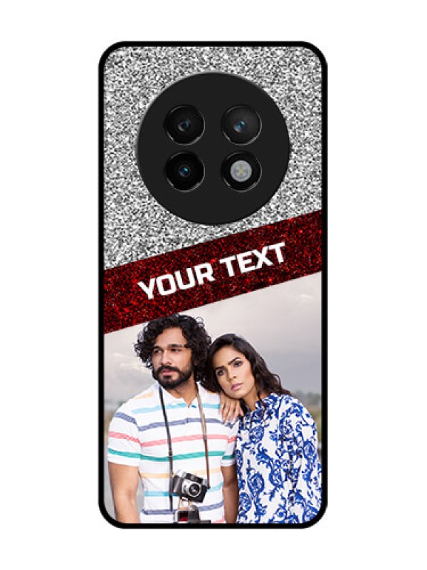 Custom Realme 13 Plus 5G Custom Metal Phone CaseImage Holder With Glitter Strip Design