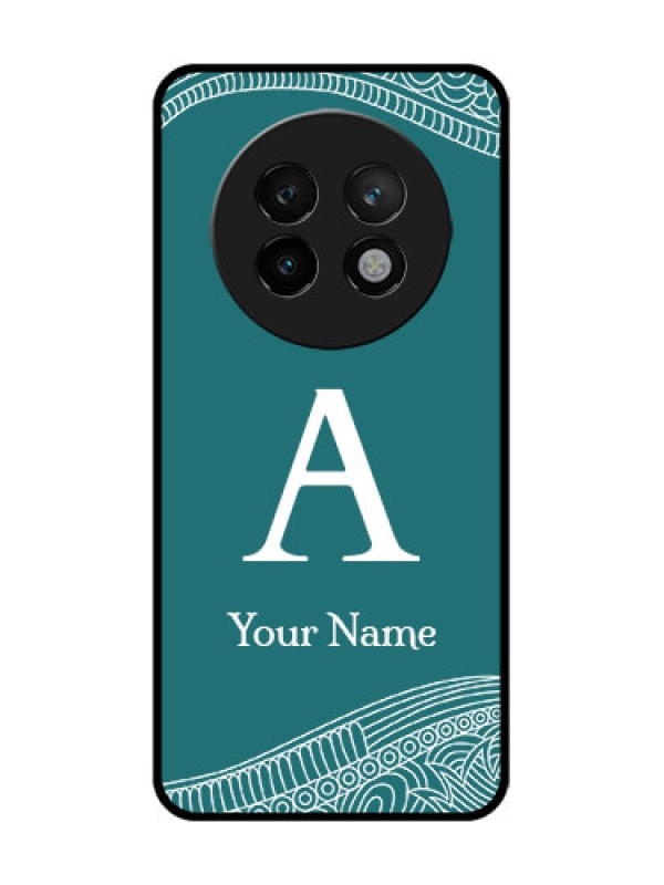 Custom Realme 13 Plus 5G Custom Metal Phone CaseLine Art Pattern With Custom Name Design