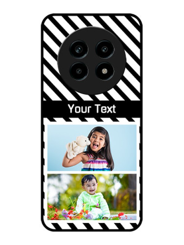 Custom Realme 13 Pro Plus 5G Custom Metal Phone Case - Black And White Stripes Design