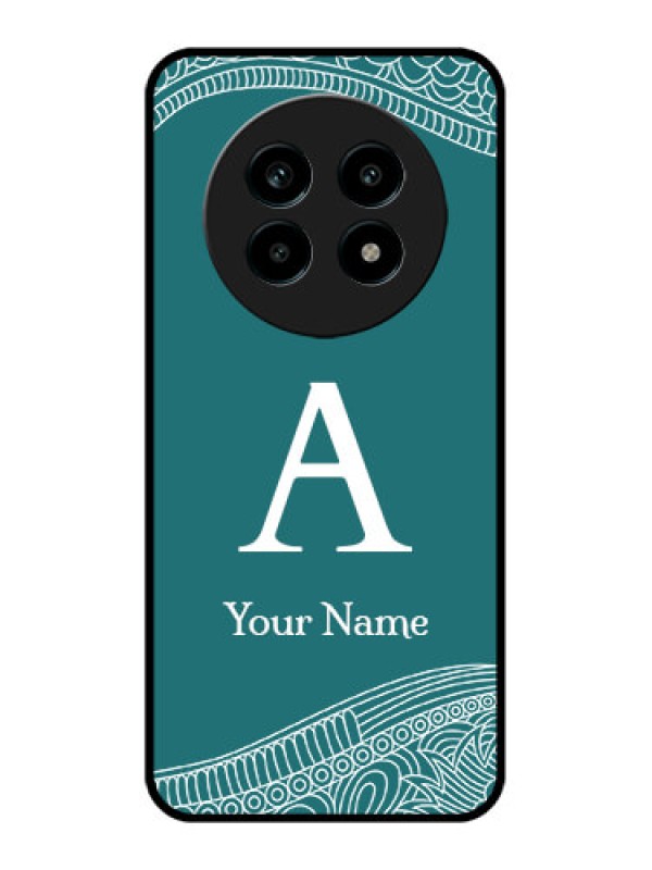 Custom Realme 13 Pro Plus 5G Custom Metal Phone Case - Line Art Pattern With Custom Name Design
