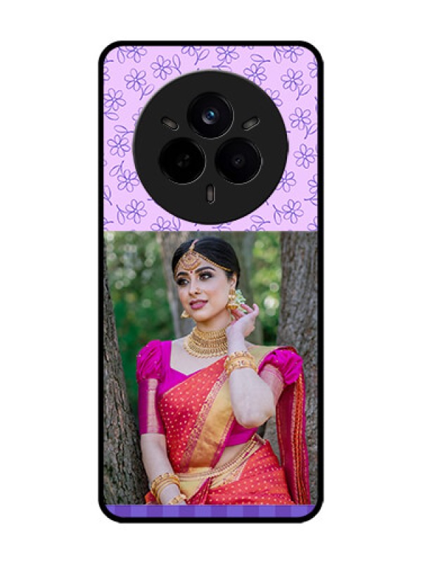 Custom Realme 14 Pro 5G Custom Metal Phone Case - Purple Floral Design