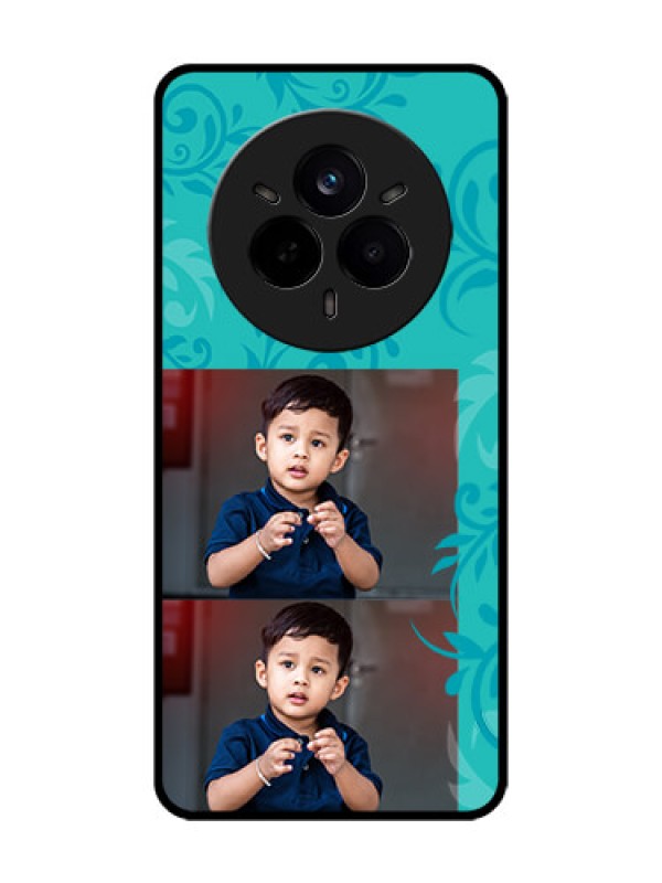 Custom Realme 14 Pro 5G Custom Metal Phone Case - With Photo And Green Floral Design