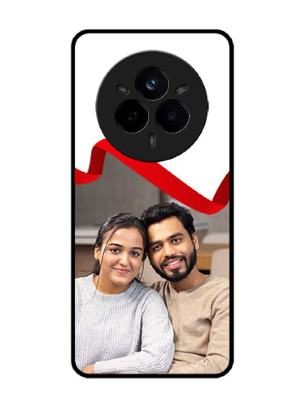 Custom Realme 14 Pro 5G Custom Metal Phone Case - Red Ribbon Frame Design