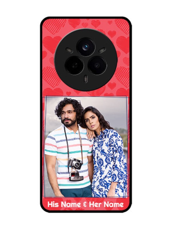 Custom Realme 14 Pro 5G Custom Metal Phone Case - With Red Heart Symbols Design