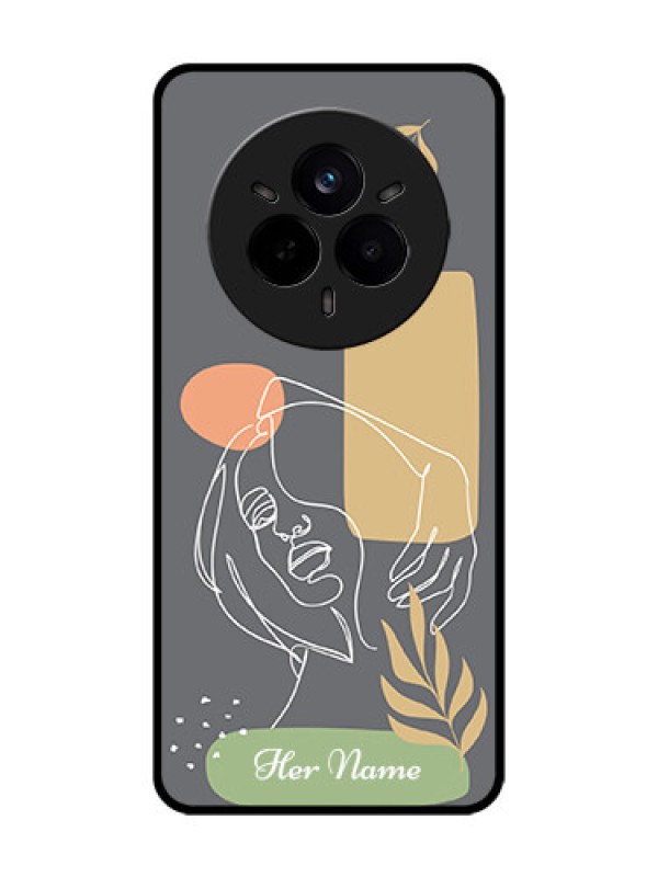 Custom Realme 14 Pro 5G Custom Metal Phone Case - Gazing Woman Line Art Design