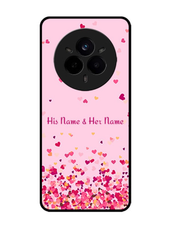 Custom Realme 14 Pro 5G Custom Metal Phone Case - Floating Hearts Design