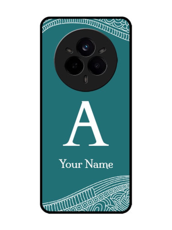 Custom Realme 14 Pro 5G Custom Metal Phone Case - Line Art Pattern With Custom Name Design
