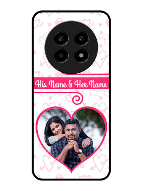 Custom Realme 14 Pro Lite 5G Custom Metal Phone Case - Heart Shape Love Design