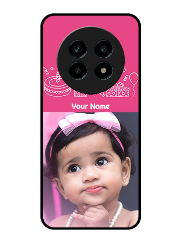 Custom Realme 14 Pro Lite 5G Custom Metal Phone Case - With Birthday Line Art Design