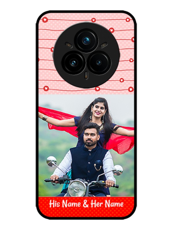 Custom Realme 14 Pro Plus 5G Custom Metal Phone Case - Red Pattern Case Design