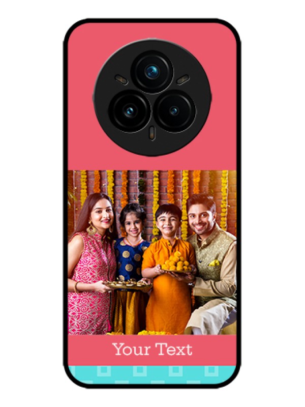 Custom Realme 14 Pro Plus 5G Custom Metal Phone Case - Peach and Blue Color Design