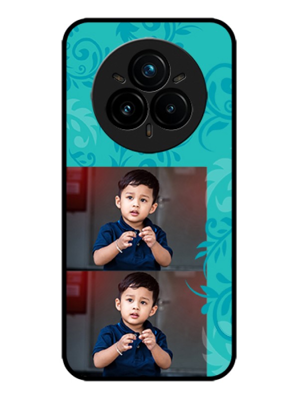 Custom Realme 14 Pro Plus 5G Custom Metal Phone Case - With Photo And Green Floral Design