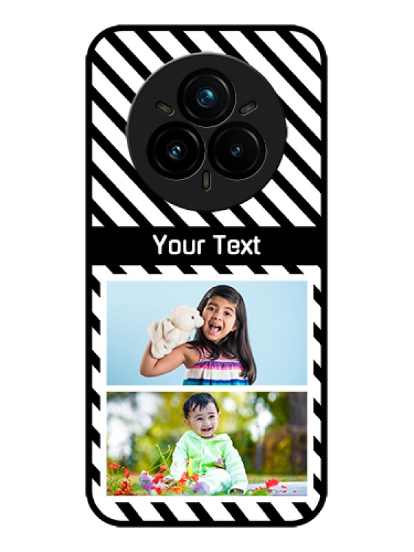 Custom Realme 14 Pro Plus 5G Custom Metal Phone Case - Black And White Stripes Design