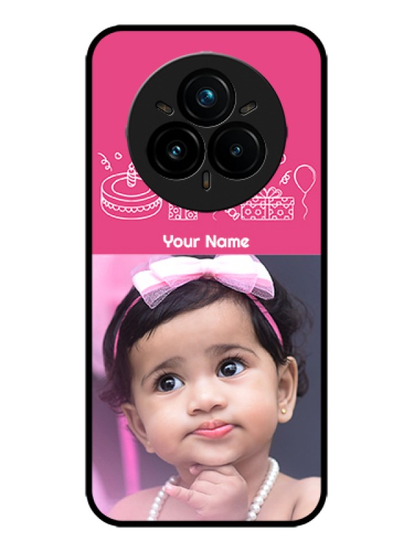 Custom Realme 14 Pro Plus 5G Custom Metal Phone Case - With Birthday Line Art Design