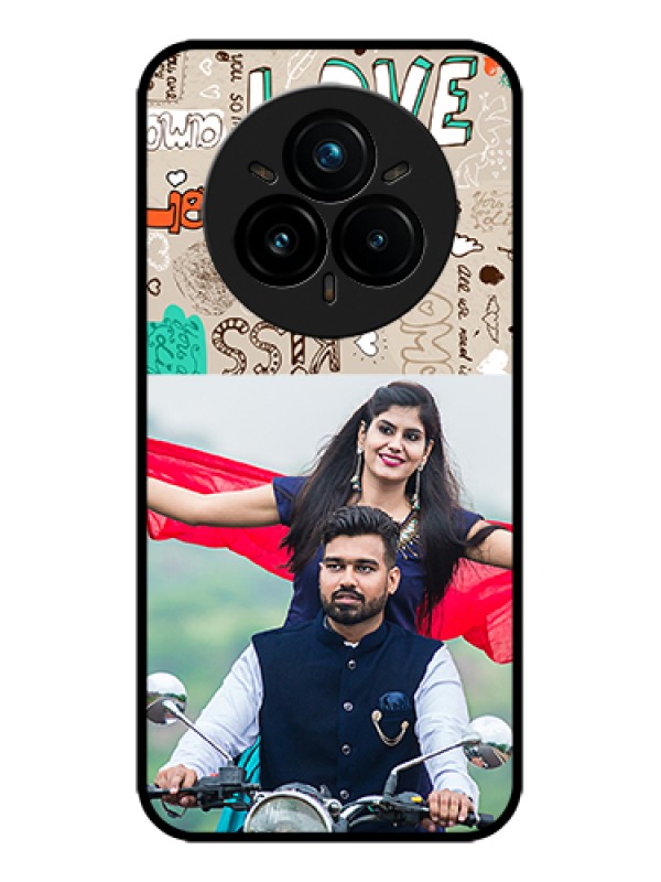 Custom Realme 14 Pro Plus 5G Custom Metal Phone Case - Love Doodle Pattern