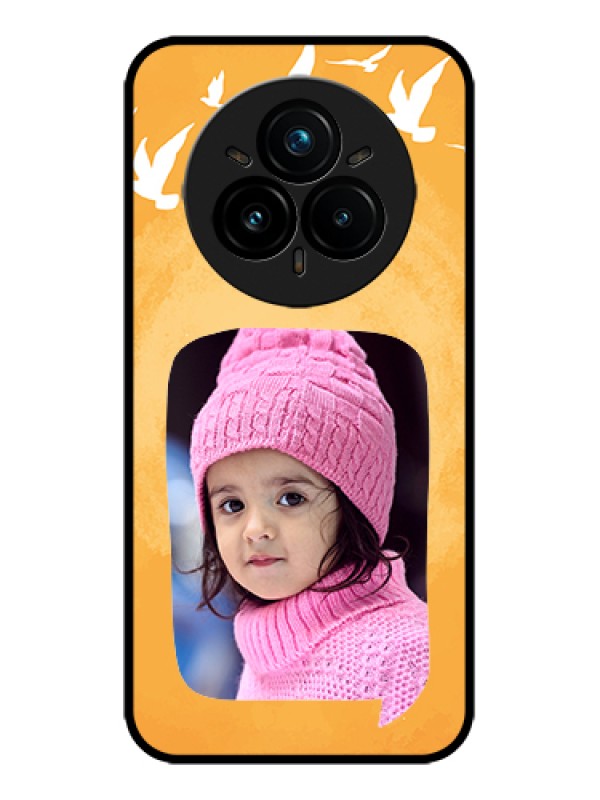 Custom Realme 14 Pro Plus 5G Custom Metal Phone Case - Water Color Design With Bird Icons