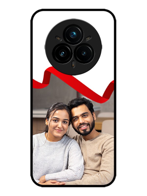 Custom Realme 14 Pro Plus 5G Custom Metal Phone Case - Red Ribbon Frame Design