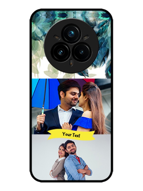 Custom Realme 14 Pro Plus 5G Custom Metal Phone Case - Image With Boho Peacock Feather Design