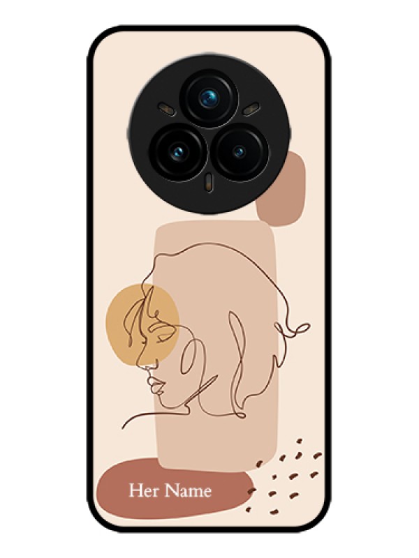 Custom Realme 14 Pro Plus 5G Custom Metal Phone Case - Calm Woman Line Art Design