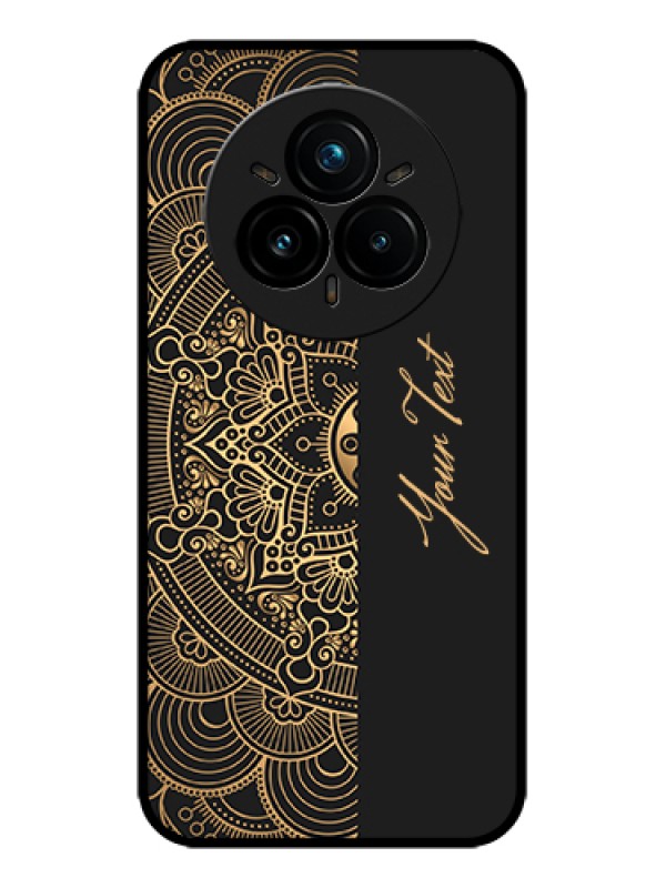 Custom Realme 14 Pro Plus 5G Custom Metal Phone Case - Mandala Art With Custom Text Design