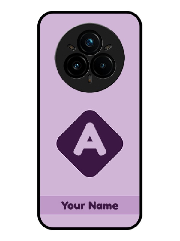 Custom Realme 14 Pro Plus 5G Custom Metal Phone Case - Custom Letter In Curved Badge Design