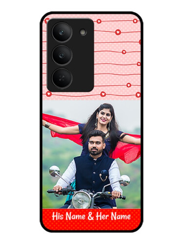 Custom Realme 14x 5G Custom Metal Phone CaseRed Pattern Case Design