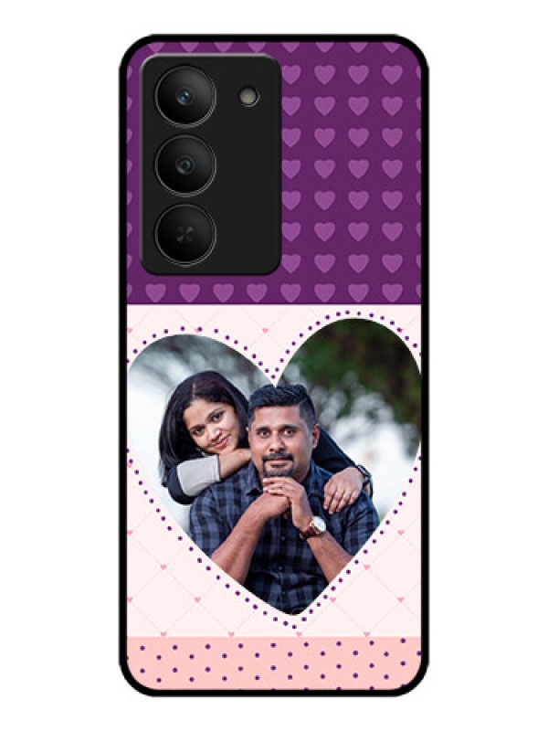 Custom Realme 14x 5G Custom Metal Phone CaseViolet Love Dots Design