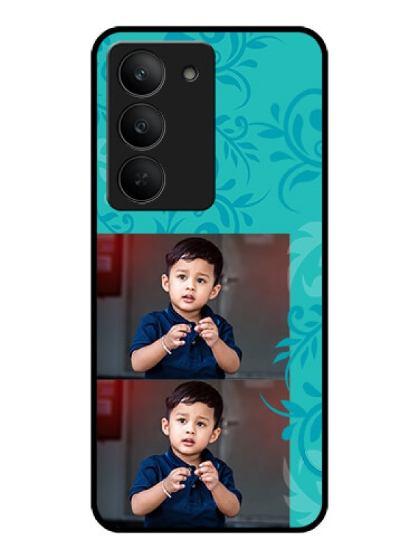 Custom Realme 14x 5G Custom Metal Phone CaseWith Photo And Green Floral Design