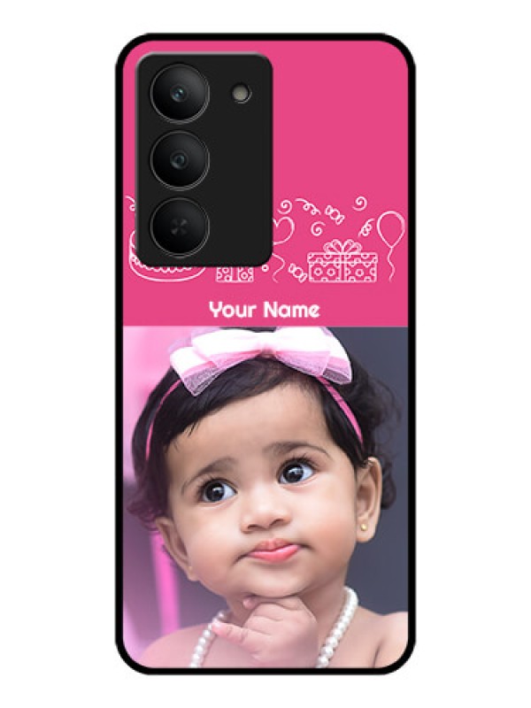 Custom Realme 14x 5G Custom Metal Phone CaseWith Birthday Line Art Design