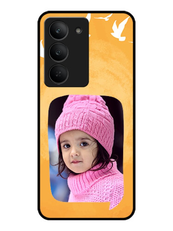 Custom Realme 14x 5G Custom Metal Phone CaseWater Color Design With Bird Icons